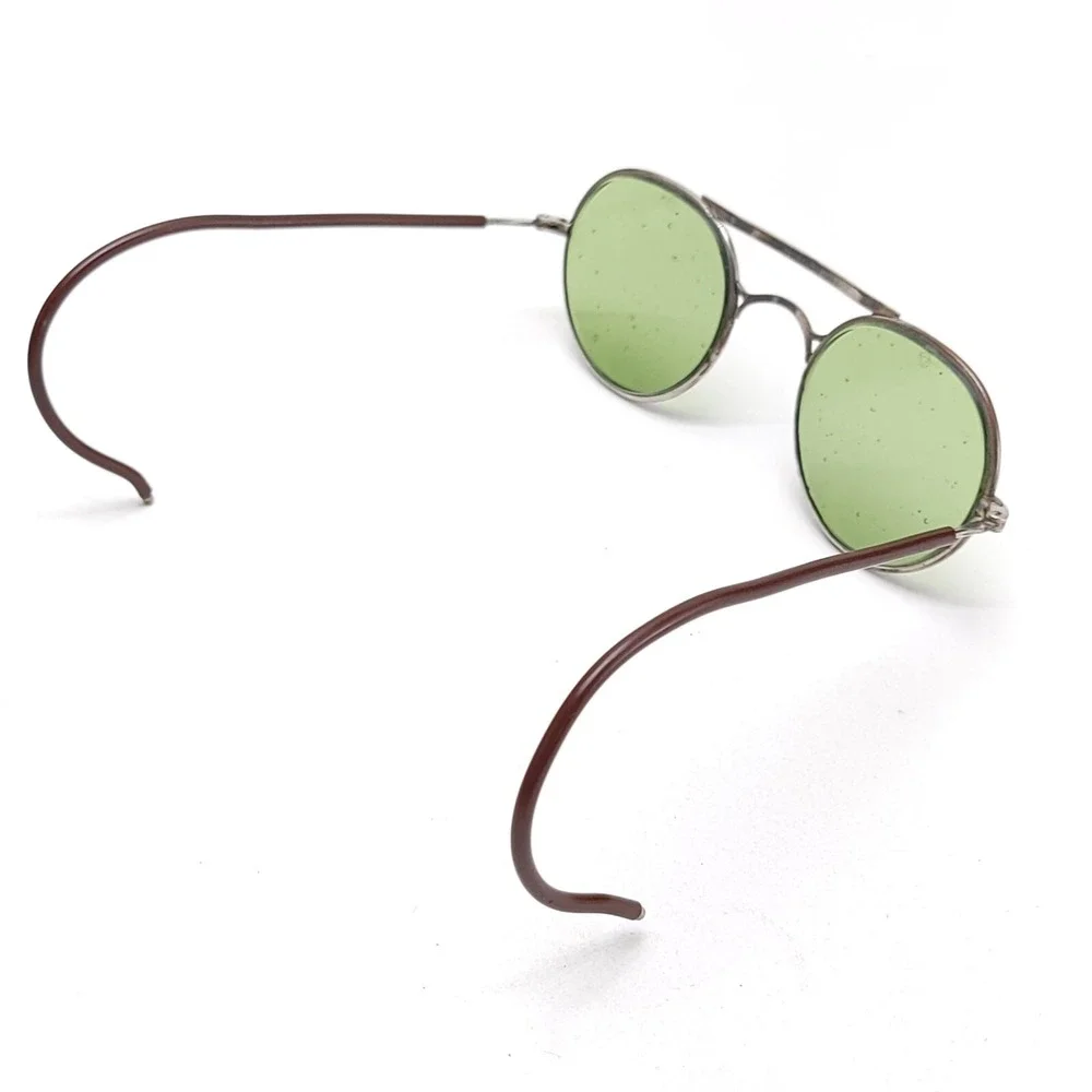 Antique Bausch & Lomb‎ Green Goggles Safety Glasses Vintage Sunglasses Steampunk